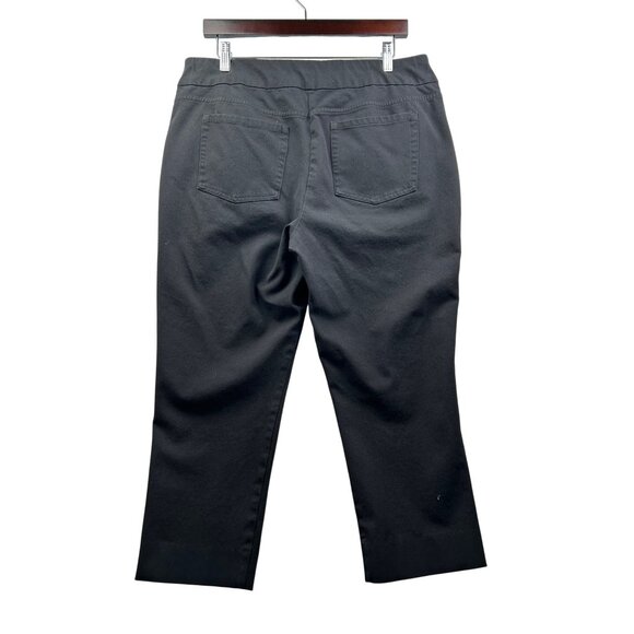 SOFT SURROUNDINGS BLACK CASUAL CHIC‎ ANKLE PANTS W/ BUTTON DETAIL Sz LARGE - Picture 3 of 10